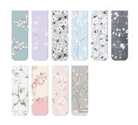 10 PCS Marque-Pages Magnétiques, 10 Styles Signets Magnétiques Marqueurs Clips de Page Signets de Lecture en Couleurs Assorties Style Floral pour Étudiants Lecture Enseignants Bureau à Domicile École