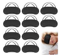 10 Pcs Masque de Sommeil, Masque de Nuit Léger Respirant Cache Oeil Dormir avec 2 Élastiques pour École Maison Bureau Enfants Hommes Femmes (Noir)