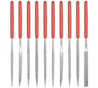 10 Pcs Mini Lime à Aiguille Diamantée, Lime Diamant Modélisme, Limes Diamantées à Aiguilles Rondes Plates Triangulaires pour Modélisation Métal Bois Plastique Verre (2 x 100 mm)