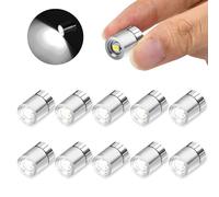 10 pcs Mini Lumières LED, Lampe LED Miniature avec Batterie, Petite Lumière LED pour Décoration, Lampe LED Maison de Poupée, Lampe Miniature pour Maquette (Lumière Blanche)