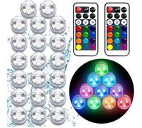 10 pcs Mini Lumières LED Submersible, Lampe sous-Marines Étanche RGB Multicolore Bougies LED Éclairage,2 Télécommandes