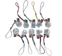 10 pcs Mini Pendentifs de Bouteilles en Verre avec Collier de Clés de Chaîne Cadeaux Mignons Bocaux de Bouteilles de Flacons Mélangent 10 Formes