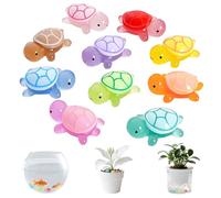 10 Pcs Mini Tortues Lumineuses Résine,4.6cm Tortue Veilleuse，Small Turtles Figures, Petites Figures DIY Mini Tortue Veilleuse pour Décoration De Pot Jardin Paysage Aquarium
