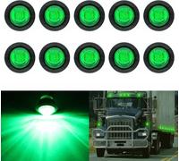 10 PCS MK-009 3/4 Inch Auto/Truck 3LED Side Marking Bulb Lamp (Green Light)