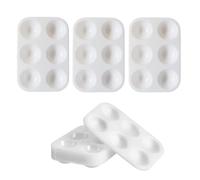 10 Pcs Palette de Peinture Plastique,Huile Palette de Couleurs avec 6 Puits | Rectangulaire Aquarelle Palette de Mélange Pour Enfant Adulte Peintre Blanc