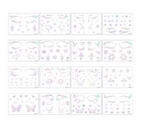 10 Pcs Papillon visage beauté autocollant, maquillage des yeux tatouage scène événement décoration du visage tatouage temporaire maquillage novice autocollant Pattern
