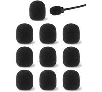 10 Pcs pare-brise en mousse de remplacement pour microphones et casques d'écoute,filtre anti-pop noir,pare-brise en mousse pour microphones et casques d'écoute,pour la scène,la conférence,etc