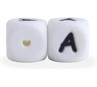 10 Pcs Perles Lettre Mini Perles Alphabet Silicone Beads, Perles De Lettres Silicone Perles Lettres Cubes Perles Lettres en Silicone Lettres De A à Z, Lettre Cubes Perles Beads (A)