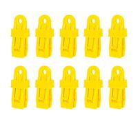 10 Pcs Pince à Bâche, Pinces à Bâche Résistantes, Mousqueton pour Auvent et Tendeur de Bâche, Fixation de Bâche pour Camping, Caravanes, Pique-Nique (Jaune)