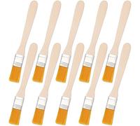 10 PCS Pinceau Radiateur, Peinture Mur, avec Manche en Bois de Petit Pinceau Plat pour Bricolage, Peinture Murale, Vernis, Lasures, Colle, Gesso (2.4 * 1.5 * 14 cm)