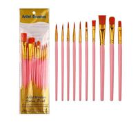 10 PCS PINSE BROSTHES SETT NYLON AHADOR ACRYIC DESSINS ET SOURCES ART POUR LA PEINTURE DE CHEUR CHELS PEINTURE
