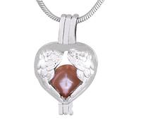 10 pcs Plaqué argent Perle cages Or blanc Pendentif Amour Wish creux Pendentif Argent Médaillon + 10 pcs Naturel Couleur 6-7 mm Perle Ovale pour femme Cadeau Wings Heart