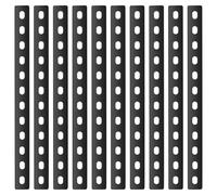 10 Pcs Plaques Perforées, Plaque Perforées, Equerre Metal Perforées, Platine Plaques d'Assemblage Perforée Plates, Connecteurs Plats de Réparation de Bois avec 12 Trous Fente(307 x 24 x 2,9 mm)