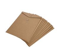 10 Pcs Pochettes de Fichier A4 en Papier Kraft Chemise de Dossier Épais avec Boucle Sac de Document Cahier Horizontal Enveloppe de Rangement Farde en Corde Durable Papeterie de Bureau École Maison