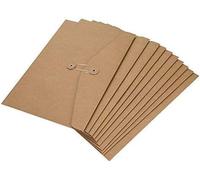 10 Pcs Pochettes De Fichier A4 En Papier Kraft Chemise De Dossier Épais Avec Boucle Sac De Document Cahier Horizontal Enveloppe De Rangement Farde En Corde Durable Papeterie De Bureau École Maison