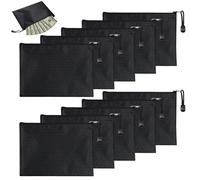 10 Pcs Pochettes de Rangement A5, 24 x 18 cm Portefeuille à Fermeture Éclair, Pochette Organisateur Portable, Sacoche Document Oxford Imperméable pour École, Bureau, Voyage