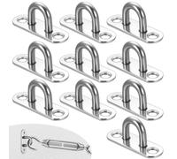 10 Pcs Pontet Inox, M5 Plaque à Oeillets en Acier Inoxydable, Plaque à œil en Acier Inox, Crochets de Plafond Support Murale pour Suspension Fixation de Balançoire Chaise Hamac de Yoga