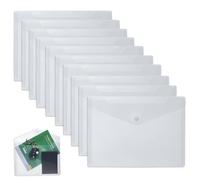 10 PCS Porte Documents Plastique A5 Transparente, Pochette Plastique Documents, Imperméables et Indéchirables pour une Organisation Efficace au Bureau, à l'École et Maison