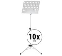 10 pcs Pupitre Support Musique Tripode Feuile Orchestre Ajustable 58-100cm Blanc