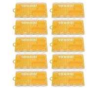 10 PCS Queen Bee Cage, 3.3x1.8x0.6In Plastic Large Space Queen Bee Transporting Catcher Beekeeping Supplies Beekeeper Equipment (Jaune)