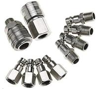 10 PCS Raccords de compresseur 1/4"BSP Raccord Rapide Noosverl Pneumatique Européen Coupleur pneumatique Air Comprimé Raccords pour Tuyau Compresseur Embout Pneumatique Homme Femme