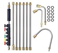10 PCS Rallonge de Nettoyeur Haute Pressionr 3M, 4000PSI Lance Nettoyage Remplacement Télescopiques, Outils de Nettoyage pour Le Lavage des fenêtres de Toit, 1/4 Inch Quick Connect