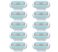 10 Pcs Recharges De Lames Rasoir Femme à 3 Lames en Acier Inoxydable, Bande Lubrifiante, Compatible avec Manches Venus Extra Smooth, Rasage Précis et Confortable, Doux et Sécurisé pour Peaux Sensibles