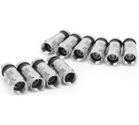 10 Pcs RG6 UK Squeezed Type F Connector F Cable Antenna Video Satellite Adaptor (F-007)