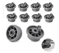 10 PCS Roulettes de Lave Vaisselle, Roues de Remplacement pour Panier Inférieur, Pièces de Rechange Résistantes à l'Usure, Installation Rapide, Glissement Fluide et Stable