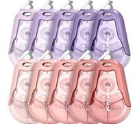 10 PCS Rubans Correcteurs,BetterJonny 20mx5mm Souris Correcteur Blanc avec Capuchon Protecteur Correcteur Souris Rouleaux de Correction Roller Correcteur pour Papeterie Fourniture Scolaire(Rose+Viole)