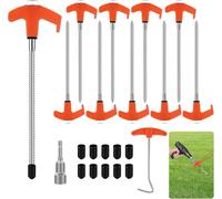 10 Pcs Screw On Tent Pegs, 20.5 Cm Steel Pole With Thread, Camping Peg, Heavy Duty Fixing Pegs For Garden Camping Hard Ground