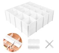 10 PCS Séparateurs de Tiroir, Organisateur de Tiroir Réglables Diviseur de Tiroir DIY Separateur Tiroirs Reglable avec 30 accessoires Pour sous-Vêtements Chaussettes Maquillage Fournitures de Bureau