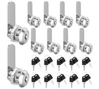 10 pcs Serrure Boite aux Lettres 20mm, Verrou Boite aux Lettres avec Clés, une clé Contrôle une Serrure, Adaptées aux Epaisseurs de Porte Jusqu'à 16 mm