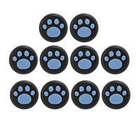 10 Pcs Silicone Pouce Grip Stick Rocker Cap Remplacement Mignon Chat Griffe Conception Poignées Poignées Analogique Bâton Couverture Joystick Cap pour Switch pour Switch Lite(Patte bleue sur noir)