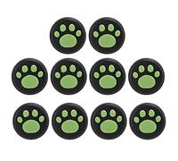 10 Pcs Silicone Pouce Grip Stick Rocker Cap Remplacement Mignon Chat Griffe Conception Poignées Poignées Analogique Bâton Couverture Joystick Cap pour Switch pour Switch Lite(Patte verte sur noir)