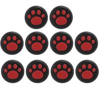 10 Pcs Silicone Thumb Grip Stick Rocker Cap Replacement Cute Cat Claw Design Handles Handles Analog Stick Cover Joystick Cap for Switch Lite (Red Paw on Black)