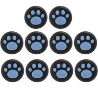 10 Pcs Silicone Thumb Grip Stick Rocker Cap Replacement Cute Cat Claw Design Handles Handles Analog Stick Cover Joystick Cap for Switch Lite (Blue Paw on Black)
