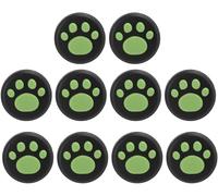10 Pcs Silicone Thumb Grip Stick Rocker Cap Replacement Cute Cat Claw Design Handles Handles Analog Stick Cover Joystick Cap for Switch Lite (Green Paw on Black)