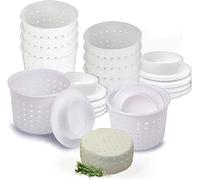 10 pcs Small Cheese Mold for Cheese Making with a Follower 1/3 QT - Cheddar Cheese Making Basket Kit - Homemade Cheese Making Supplies - Hard Cheese Form Molds - Moldes Para Queso Fresco Casero