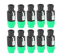 10 Pcs Speakon Connecteur Prise, Prise de Haut-parleur Audio Fiche C-NL4FC Speakon Plug Twist Lock Connecteur de Câble 4 Broches pour Haut-parleur, Amplificateur, Mixeur, Systèmes de Son(Vert)