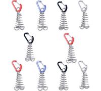 10 Pcs Squid Anchor Pegs with D Shape Carabiners (Random Color) for Camping Outdoor Wooden Deck Board (Square)