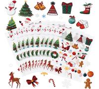 10 Pcs Stickers Noël Pailletées,Autocollants De Noël,Gommettes Noel,Stickers Sapin De Noël,Stickers Scrapbooking Noël,Paillette Star Stickers Pour Décoration Cartes Cadeau Artisanat