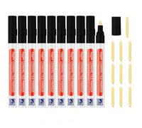 10 Pcs Stylo Joint Carrelage, Stylo de Carrelage avec 10 Pointes de Rechange, Marqueur Joints, Rénovateur de Coulis pour Réparation, Sol Salle de Bain, Cuisine, Mur (noir)