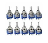 10 Pcs Toggle Switch MTS-103 3 Pin ON/OFF/ON PDT 6A 125VAC/3A 250VAC Switch Lever Switch blue S NWPNLXEA