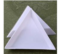 10 PCS Triangle en Plastique Triangle Triangle Triage Plateaux Diamant Strass Beads Cristal Nail Art Plateau de tri pour Bricolage Art Craft Blanc