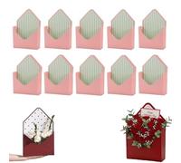 10 Pcs Valentine Envelope Boxes, Valentine Envelope Gift Box, Flower Wrapping Paper, Romantic Boxes for Gifts, Valentines Day Flower Bouquet Package Gift for Proposal Wedding (Pink)