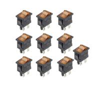 10 PCS yellow KCD1 6A/250V AC 10A/125V 21 * 15mm 4 Pin Boat Car Rocker Switch ON-OFF With Light RNUMLIGH