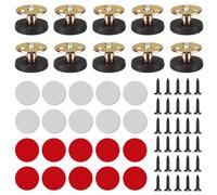 10 PcsPieds de Meubles Réglables, Pied de Meuble Reglable 24-37mm, Pied Meuble Reglable, Pieds de Table, Pieds de Nivellement pour Meuble Chaise Lit Canapé Armoires + Coussinets Antidérapant, Vis