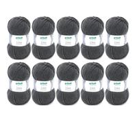 Gründl Fil à tricoter Lisa Premium uni – 100% polyacrylique – 10 x 50 g Gris