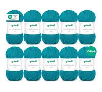 10 pelotes de laine - Bleu pétrole - 49 - 100% acrylique - 3,5/4,5 mm - Gründl -